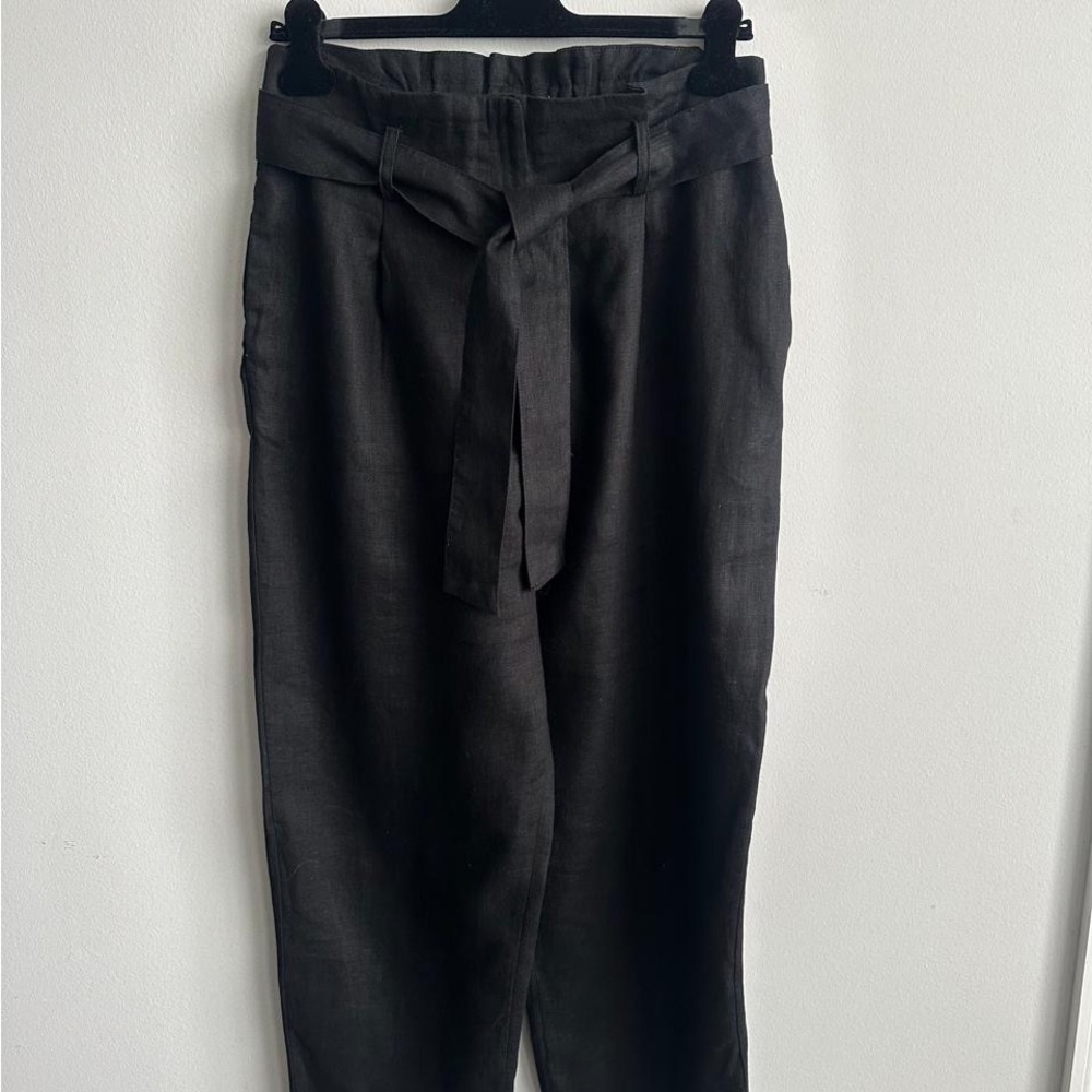 Mango Black Tie-Waist Chinos